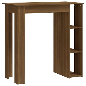 vidaXL Brown Oak Engineered Wood Bar Table - Modern Bistro Furniture with Shelf Storage for Kitchen and Dining, 40.2"x19.7"x40.7" - 1 of 4