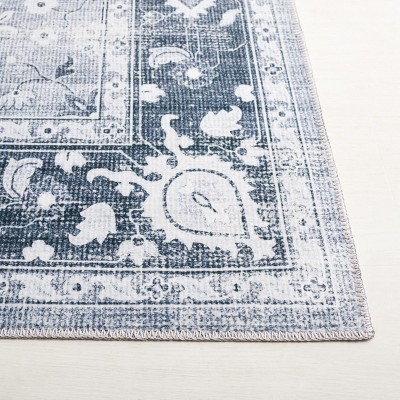 Arizona Gray Synthetic Machine Washable Area Rug 4' x 6'