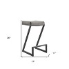 HomeRoots 26" Gray and Black Faux Leather and Iron Backless Counter Height Bar Chair - 3 of 4