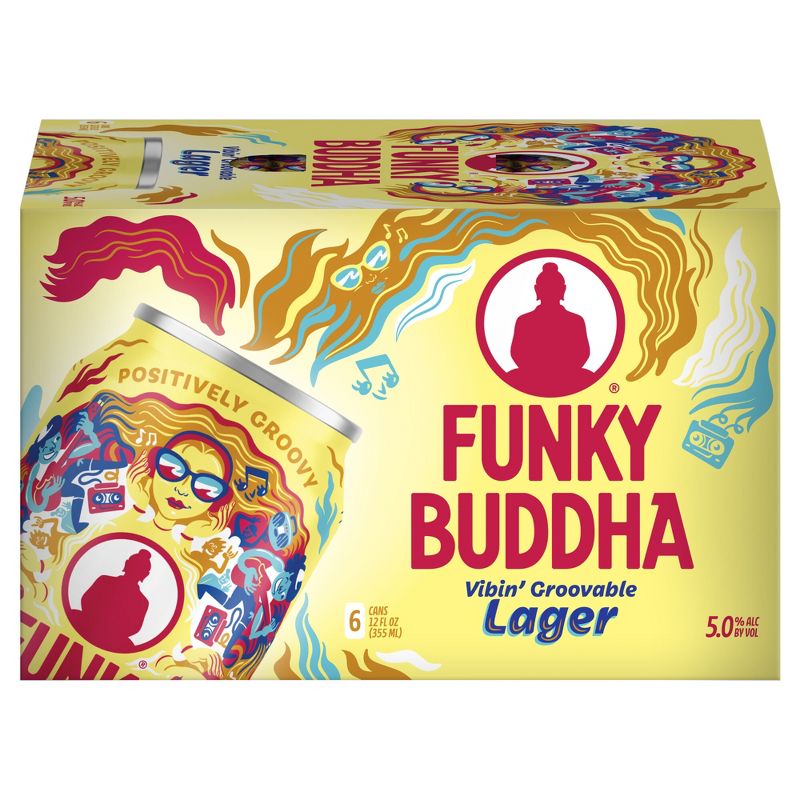 Funky Buddha Vibin&#39; Groovable Lager Beer - 6pk/12 fl oz Cans, 4 of 6