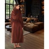 ADR Plush Fleece Women's Robe, Long Hooded Women's Bathrobe, Soft Cozy Women's Bath Robe & Plus Sizes - 3 of 4