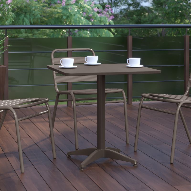 Flash Furniture Mellie 27.5'' Square Aluminum Indoor-Outdoor Table with Base, 5 of 12