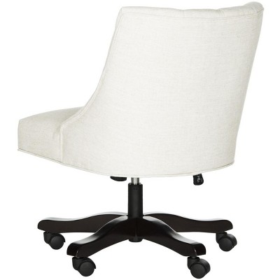 Polished Espresso and Crème Tufted Transitional Desk Chair