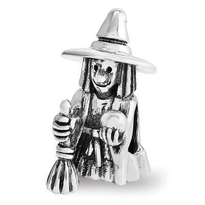 Black Bow Jewelry Antiqued Sterling Silver Witch Bead Charm