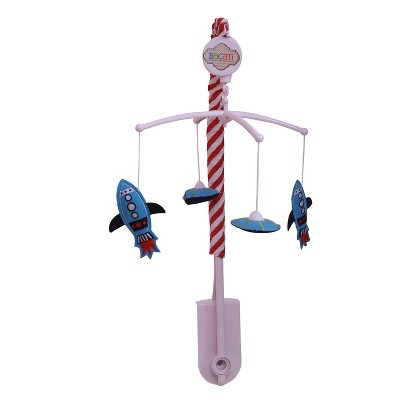 Bacati - Air Space Multicolor Boys Musical Mobile