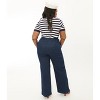 Unique Vintage Women's Plus High Waist Wide Leg Tab Pants Denim - 3 of 3
