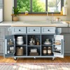 MAYEERTY Kitchen Island on 5 Wheels with Storage Cabinet and 3 Drawers for Dinning Room,White - 2 of 4