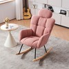 COWLOWN Teddy Fabric Rocking Glider Chair, Armchair with Headrest Pillow for Living Room & Bedroom - 3 of 4