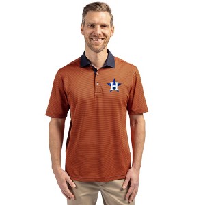 Houston Astros Cutter & Buck Virtue Eco Pique Micro Stripe Recycled Mens Polo - 1 of 1