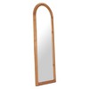 HomeRoots 66" Natural Solid Wood Arch Framed Full Length Mirror - 4 of 4