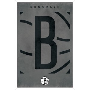 Trends International NBA Brooklyn Nets - Logo 25 Framed Wall Poster Prints - 1 of 4
