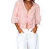 Women's Embroidered Tie Front Top - AnnieWear - 2 of 3