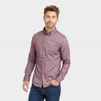 Men's Every Wear Long Sleeve Oxford Button-Down Shirt - Goodfellow & Co™ Burgundy XL