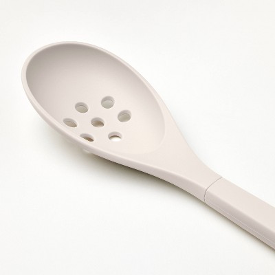 Soft Grip Nylon Slotted Spoon Gray - Figmint&#8482;