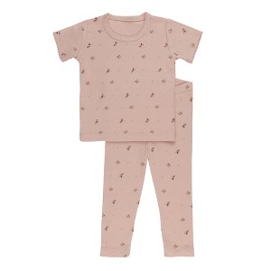 Aurora Classics- 2 Piece-Lounge Set - Kids Short Sleeve Pajama Set - Floral Print Collection - 1 of 4