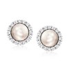 Ross-Simons 7.5mm Cultured Pearl and 1.10 ct. t.w. CZ Jewelry Set: Earrings and Earring Jackets in Sterling Silver - 3 of 4