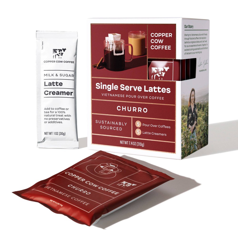 Photos - Coffee Copper Cow Churro Dark Roast Latte Pour Over Kit - 7.4oz