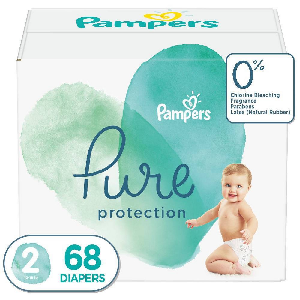 Pampers Pure Protection Diapers Size 2 74 Count