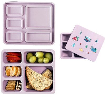 Austin Baby Co Leak-proof Silicone Bento Box for Toddlers and Kids- Durable & Eco-Friendly five compartment Lunch Box