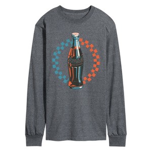 Men's - Coca-cola - Coke Bottle Checks Long Sleeve Graphic T-Shirt - 1 of 3