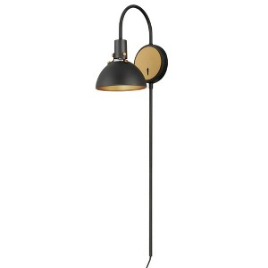 Maxim Lighting Dawn 1 - Light Wall Light in  Antique Brass/Black - 1 of 4