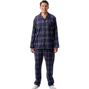 #followme Mens Plaid Button Front Flannel Pajamas Set / Winter Pajamas - 1 of 3