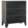 Storage Cabinet Rustic brown Metal and MDF Compact Cabinet  vidaXL - 3 of 4