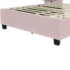 Okak Full Size Velvet Platform Bed Frame Upholstered Modern Bed with Big Headboard & 2 shelves No Springs Required Easy to Assemble, Pink - 4 of 4