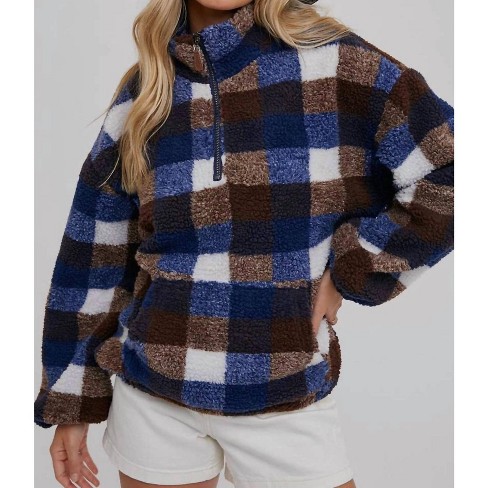 Women's Half-Zip faux-shearling Pullover - BluIvy - image 1 of 4