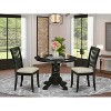HomeStock 3-Pc Black Finish Solid Wood Top - Round Dining Room Set - Seats 4 - 2 of 4