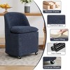 Modern Dining Chair Set Of 2,Chenille Dining Chair With Universal Wheels for Dining Room Or Living Room-Tanpinhause - 4 of 4