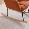 Teddy Upholstered Rocking Chair with High Backrest - 4 of 4