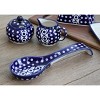 Blue Rose Polish Pottery 1178 Zaklady Large Spoon Rest - 2 of 4