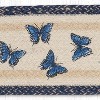 Earth Rugs Blue Swallowtail Stair Rug – Hand-Stenciled Butterfly Design on Oval Jute - 2 of 3