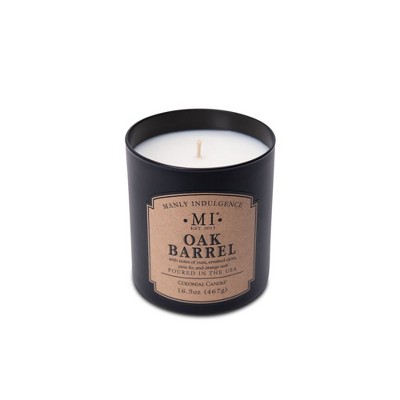 16.5oz Black Soy Scented Jar Candle with Oak Barrel Fragrance