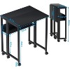 Coucheta Small Folding Desk, Rolling Computer Desk Foldable with Storage Bag and Shelf, 31.5" Portable Writing Table on Wheels for Small Spaces - 2 of 4