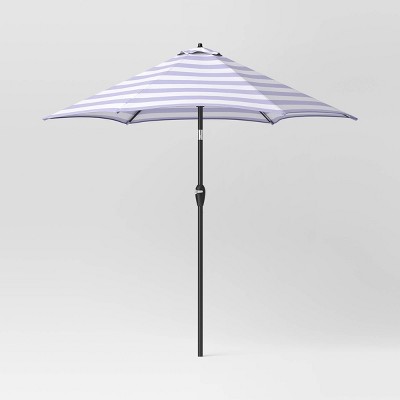 9'x9' Outdoor Patio Umbrella Cabana Navy - Black Pole - Threshold™