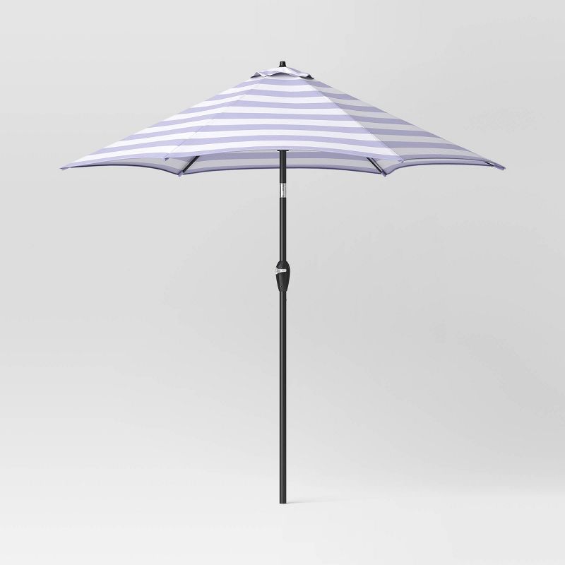 9' Round Cabana Stripe Outdoor Patio Market Umbrella with Black Pole - Threshold™, 1 of 8