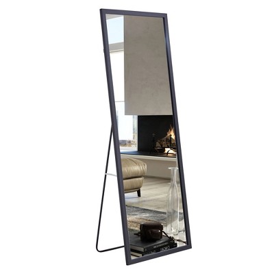 FURNIinspire Full Length Mirrors, Modern Mirror with Stand BodyMirror, Freestanding Mirror for Bedroom or Livingroom Decor, Black, 2"*22.8"*65"