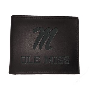 Evergreen NCAA Ole Miss Rebels Black Leather Bifold Wallet Officially Licensed with Gift Box - 1 of 1