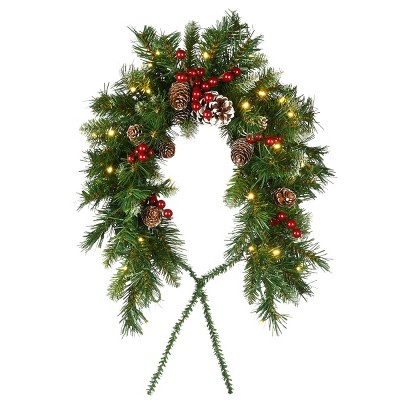 National Tree Company 36" Frosted Berry Mailbox Swag with Battery Operated LED Lights