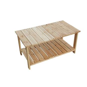 Solid Reclaimed Fir Wood Natural Accent Table - Patio Festival