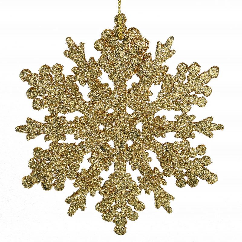 Ornativity Glitter Snowflake Ornaments Sets - Gold - 24 Pack, 1 of 4