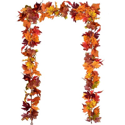 Fall Garland Maple Leaf, 5.9Ft/Piece Hanging Vine Garland Artificial Autumn Foliage Garland Thanksgiving Decor