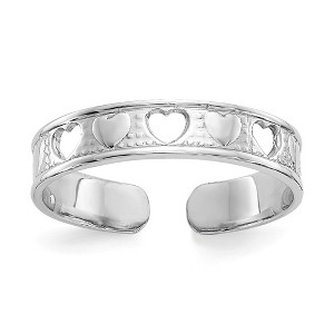 Black Bow Jewelry Sweethearts Toe Ring in 14 Karat White Gold - 1 of 4
