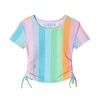 Andy & Evan  Toddler  Rainbow Print Textured Short Sleeve Rash Guard Set - 3 of 4