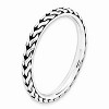 Black Bow Jewelry 2.5mm Sterling Silver Stackable Antiqued Woven Band - image 3 of 4