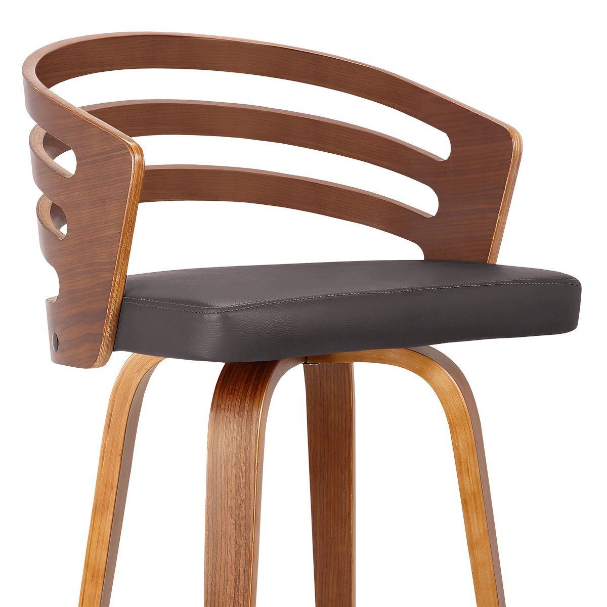 Armen Living Jayden Barstool Walnut and Brown 30 in Seat Height - thumbnail 5