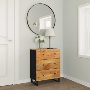 vidaXL Sideboard 23.6 in.x13 in.x29.5 in. Solid Wood Acacia - 1 of 4