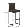DSVIMOY Counter and Bar Stool Transitional Wicker Barstools with Weather Resistant Polyethylene Rattan for Outdoor Use, Brown, 32"*19.5"*11" - 3 of 4